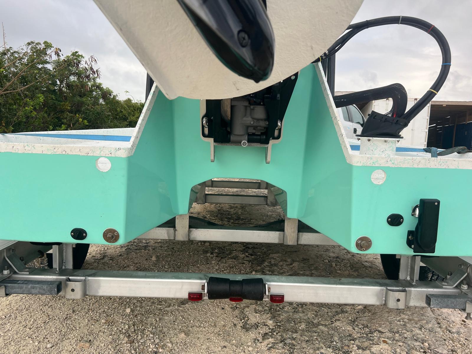 WhatsApp Image 2024-05-22 at 11.41.05 Chiquita boat showing the tunnel hull, which gives it its unique shallow water capability